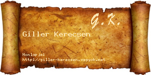 Giller Kerecsen névjegykártya